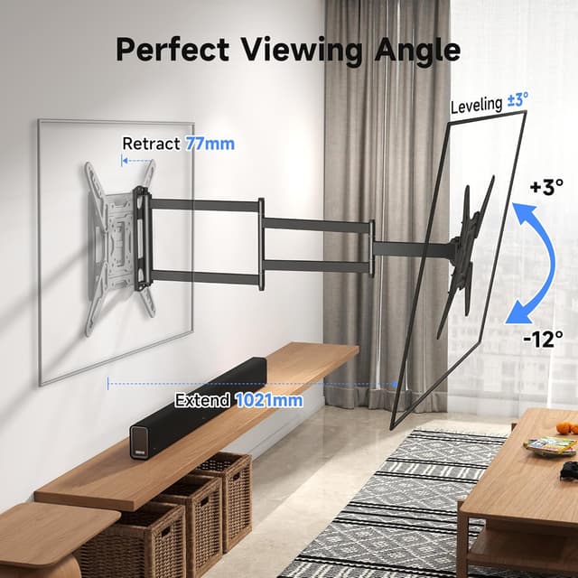 Detalle de XINLEI MAP3L TV Wall Bracket (Tilt Swivel) for 26–70 inch screens, up to 45kg, max VESA 400×400