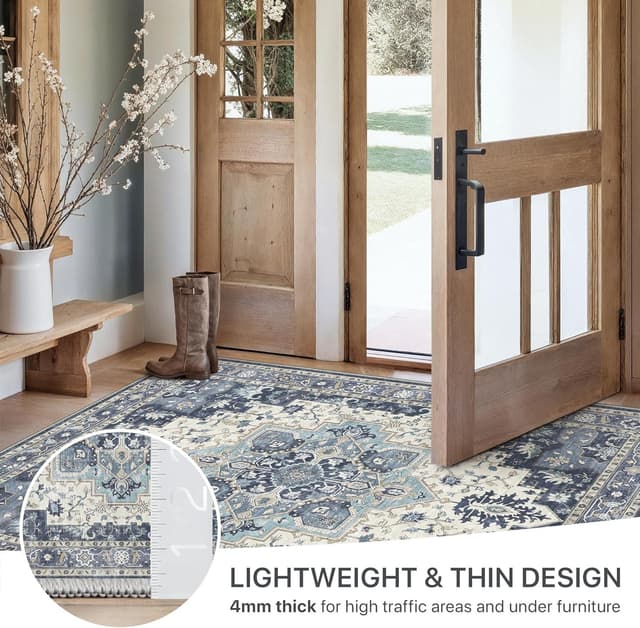 Thumbnail 6 de GENIMO Läufer Flur rutschfest 80x300 cm – waschbarer Vintage-Teppich für Flur, Küche & Schlafzimmer