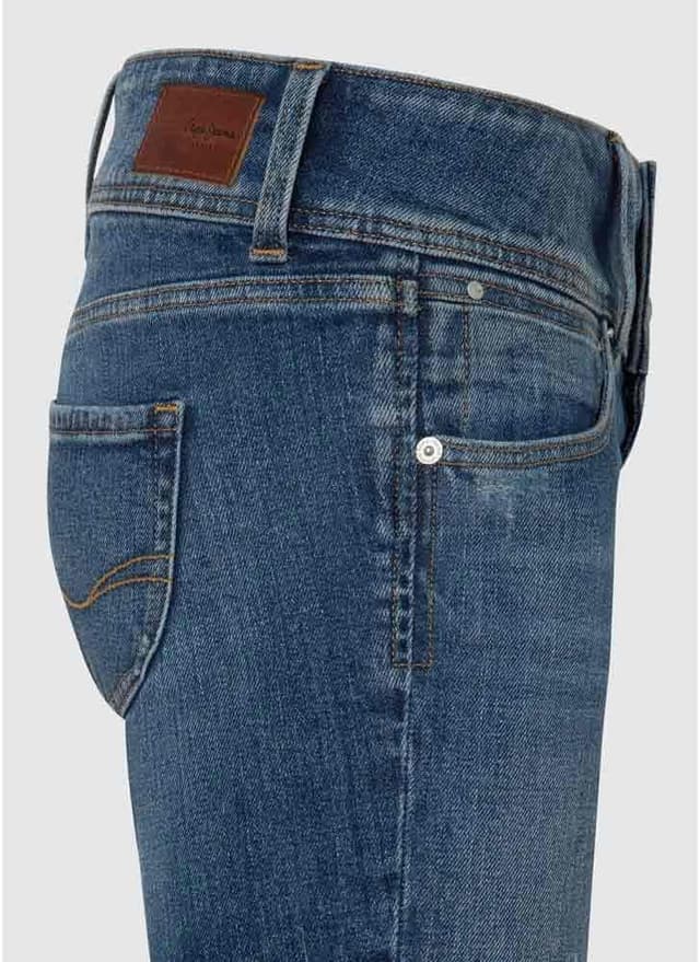 Detalle de Pepe Jeans Damen Slim Jeans Lw Pl204729 – blaue Jeans mit flachem Frontdesign