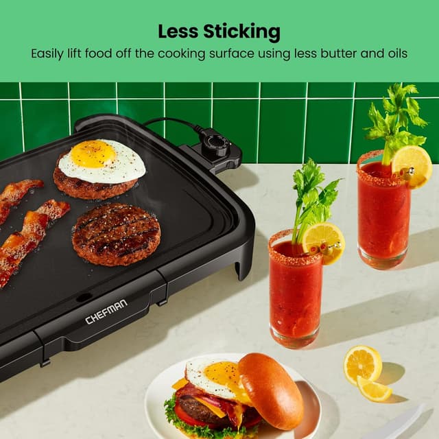 Thumbnail 4 de Chefman XL Electric Griddle 10 x 20 Inch