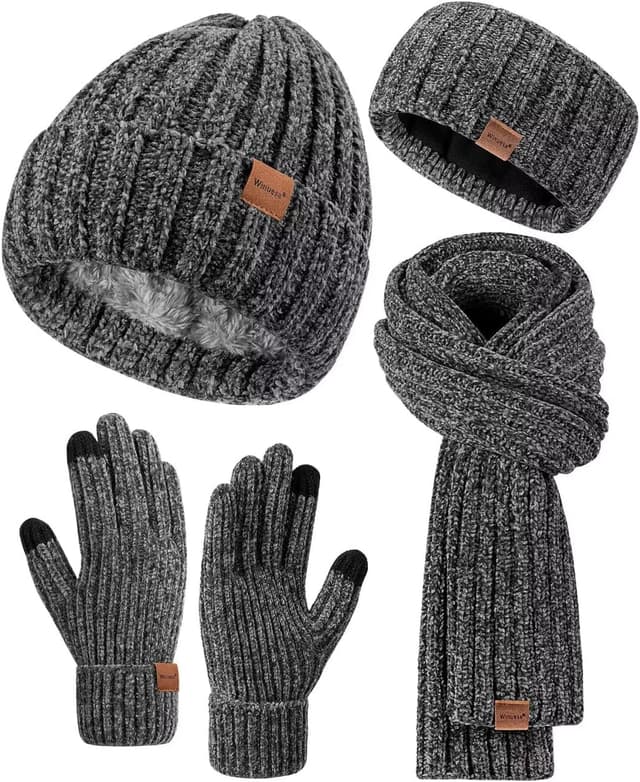 Imagen de Winuesa 4-Piece Beanie Set 70in 🧣 en OfertitasTOP