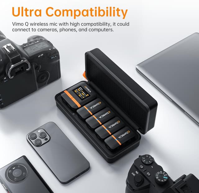 Detalle 2 de comica Vimo Q micro cravate sans fil 4 émetteurs 1 récepteur 🎤