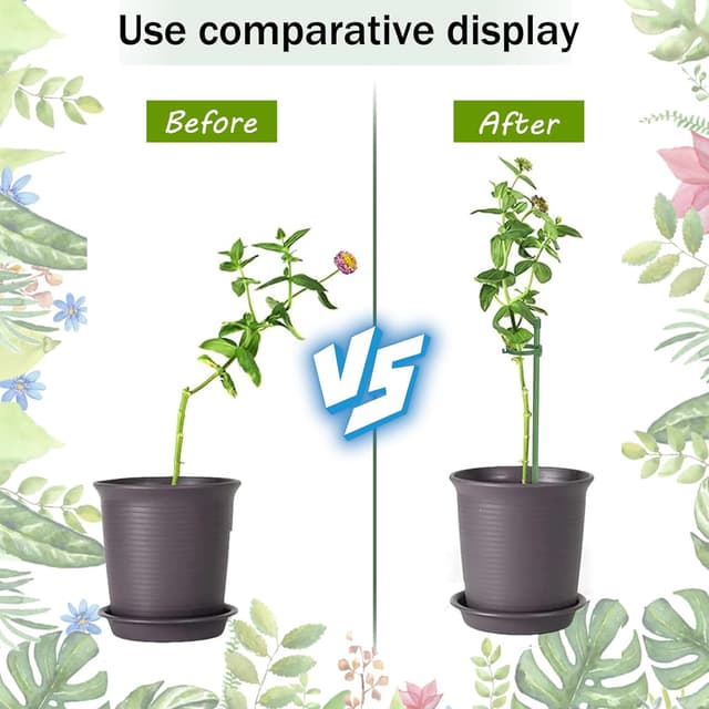 Detalle de (90-tlg.) Pflanzstäbe-Set mit Rankhilfe, 20 Pflanzenhalter, 20 Karabinern, 40 Schutzkappen und 10 Verlängerungsrohren