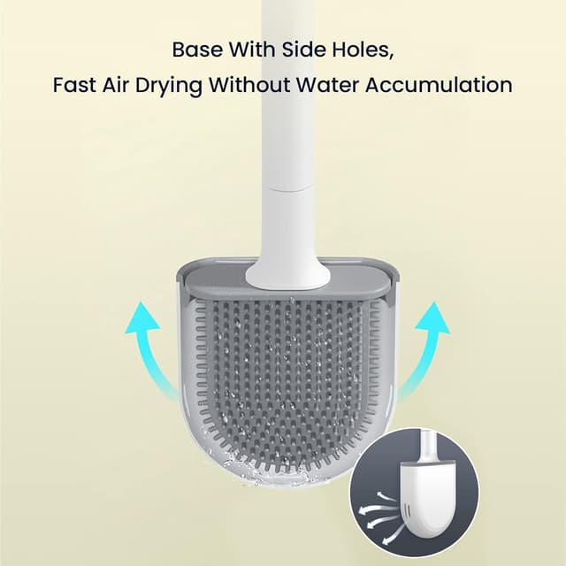 Thumbnail 5 de Escobilla de baño silicona doble con soporte Negro