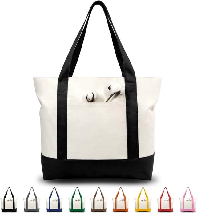 Detalle de TOPDesign Canvas Tote Bag 1 Pack with Pocket