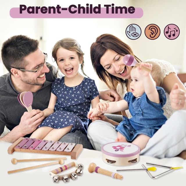 Detalle 1 de Kids wooden music set xylophone 8 keys