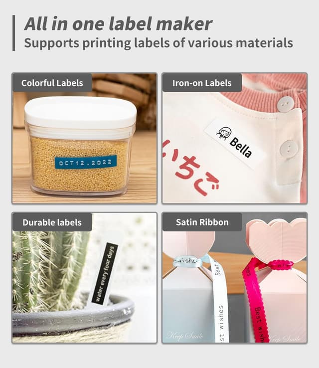 Thumbnail 6 de Phomemo P12 Beschriftungsgerät-Set mit Bluetooth & 3 Rollen farbiger Etiketten