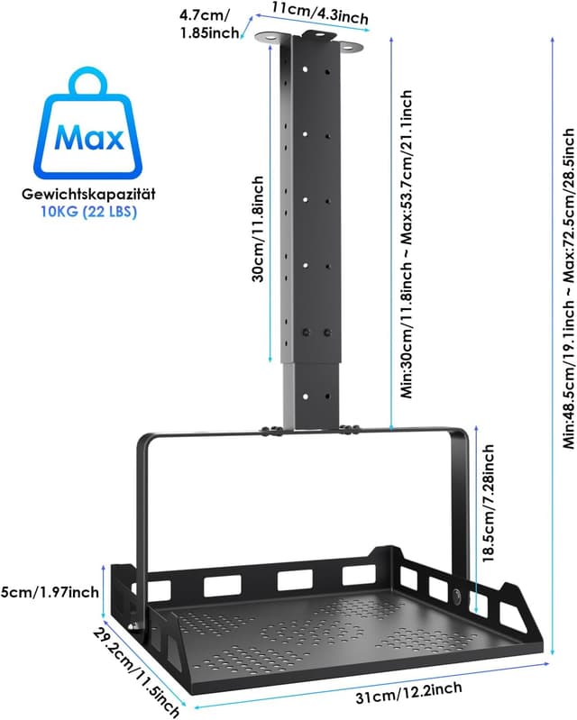 Thumbnail 4 de Salange Beamer Deckenhalterung Höhenverstellbar 10 kg