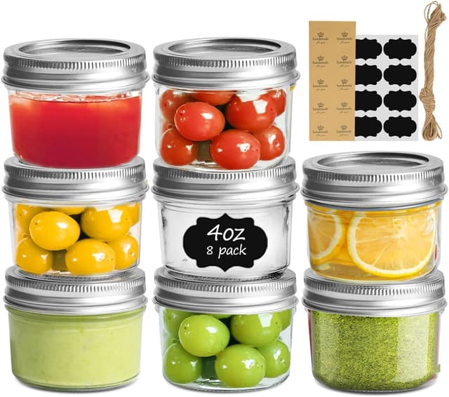 Detalle de ComSaf Mini Mason Jars 4oz 🫙