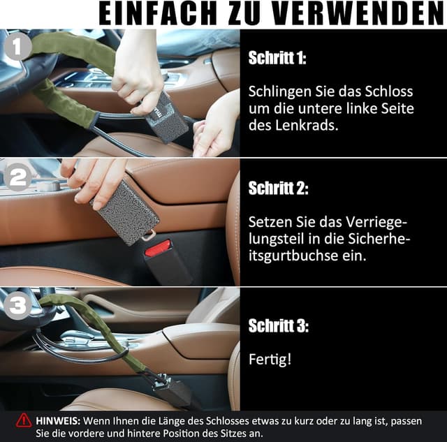 Detalle 2 de Lenkradschloss Tevlaphee mit 3 Schlüsseln