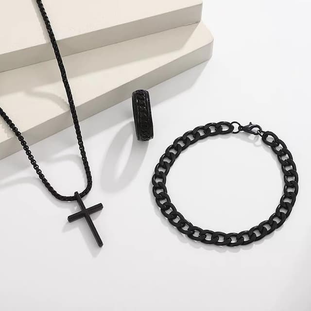 Thumbnail 4 de YOSKAEDI Herren Halskette Set 3-teilig