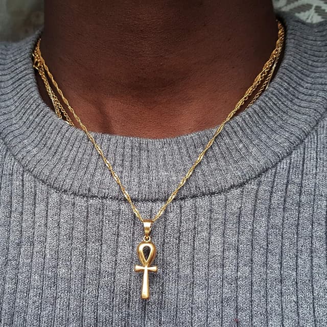 Thumbnail 1 de Gold Ankh Necklace 18 inches
