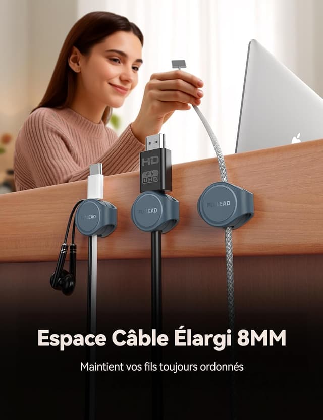 Detalle 2 de FLYLEAD Clips câble en silicone 8 pièces