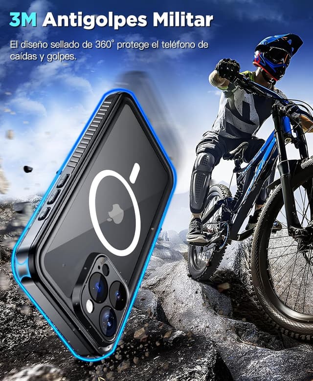Detalle 2 de Beeasy Funda iPhone 16 Pro Max Impermeable 360