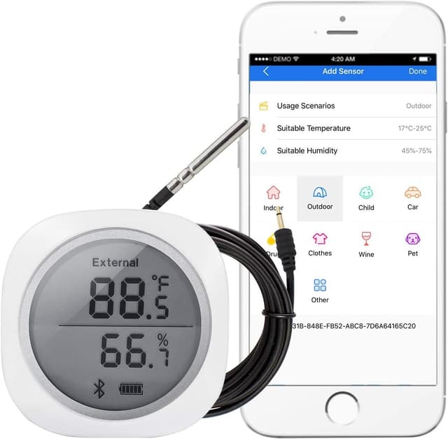 Detalle de Inkbird IBS-TH1 Plus Bluetooth Temperature and Humidity Sensor (Humidity Temperature Recorder)