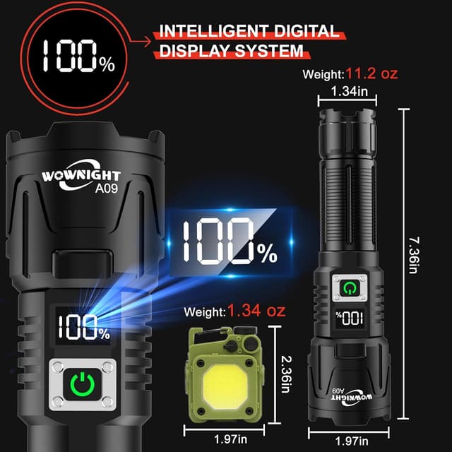 Thumbnail 4 de WOWNIGHT Torches 500000 lumen rechargeable torch 🔦