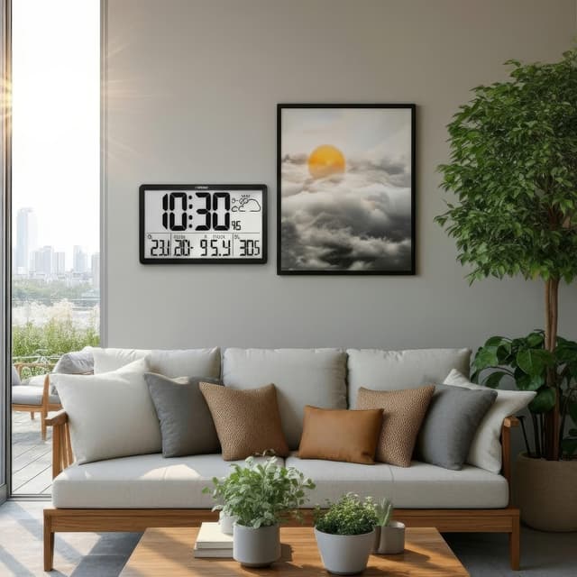 Detalle 2 de Green Blue GB218 station météo DCF 37x22,5 cm