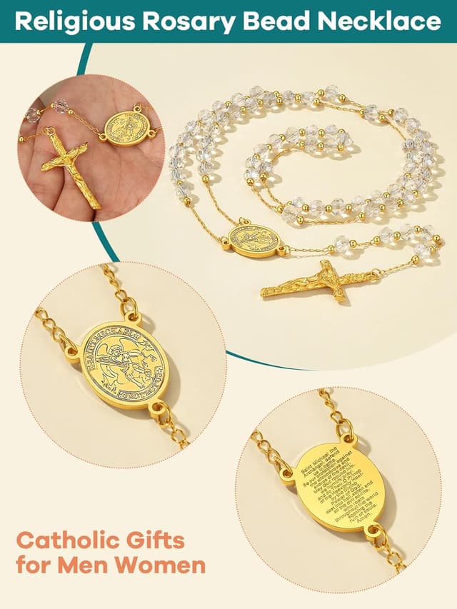 Detalle 2 de Supcare collana rosario con croce 66 cm