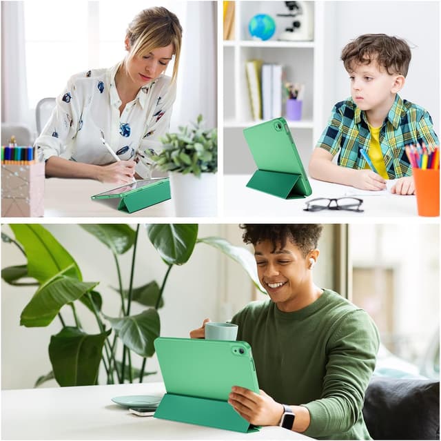 Thumbnail 6 de ProCase hybrid iPad case for 11-inch (A16) 2025 and iPad 10.9-inch (2022) with pencil holder – lightgreen