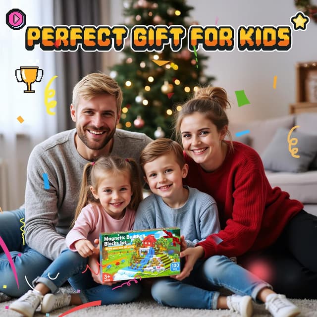 Thumbnail 6 de Wootoyz 100-piece magnetic building blocks for ages 3–6 🧩