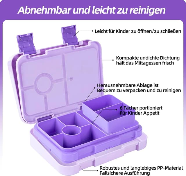 Thumbnail 3 de QCQHDU Brotdose 6 Fächer für Kinder