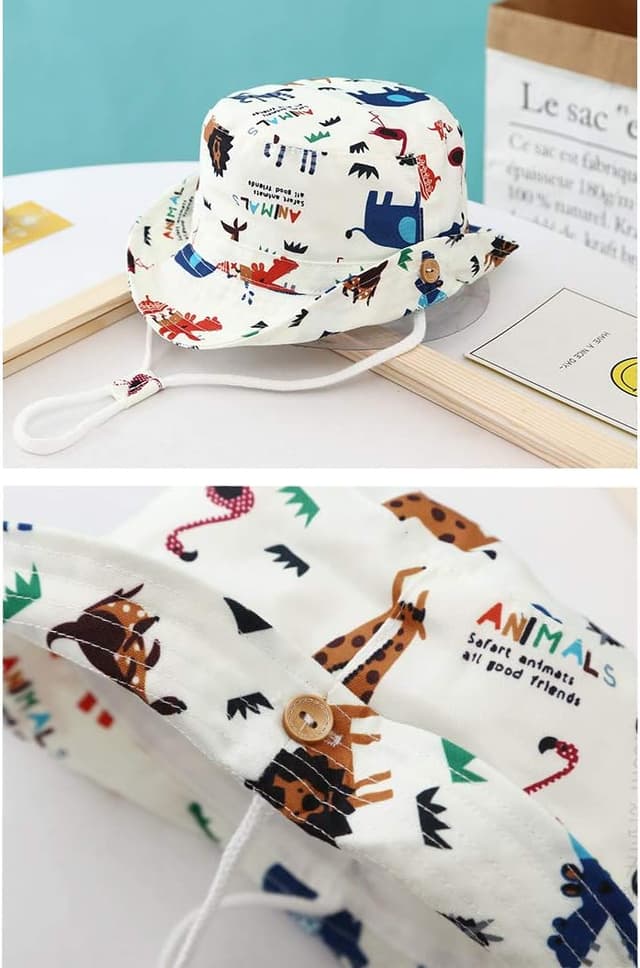 Detalle 2 de XYIYI Kinder Sonnenhut aus Baumwolle für 1–8 Jahre