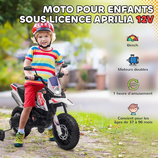 Thumbnail 2 de AIYAPLAY Moto électrique Enfants 12V 6 km/h