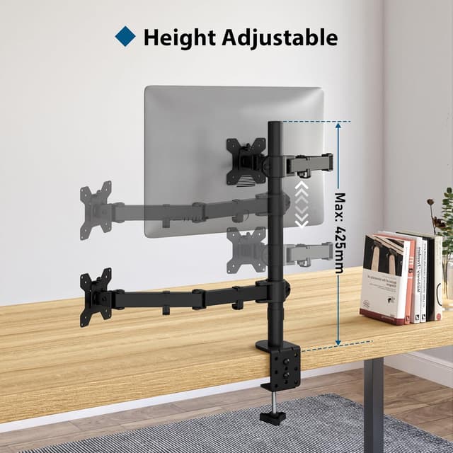 Detalle de BONTEC dual monitor arm with laptop tray