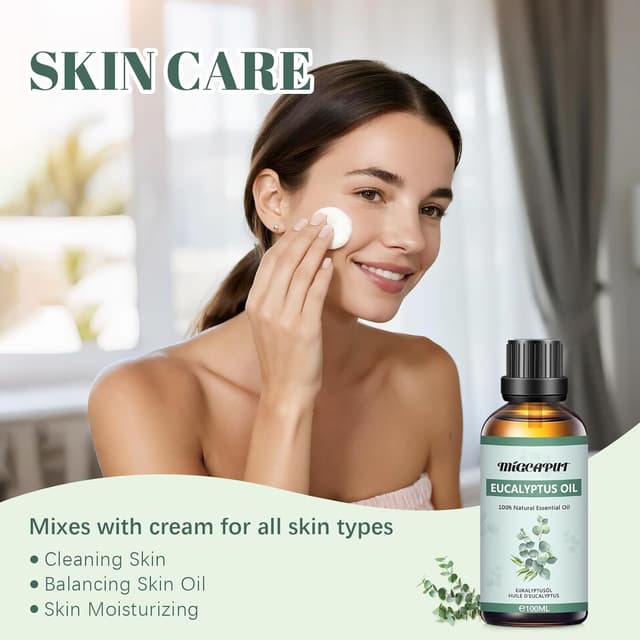 Detalle de Migcaput Ätherisches Öl Eukalyptusöl (100 ml) – Naturrein für Diffuser, Aromatherapie & DIY