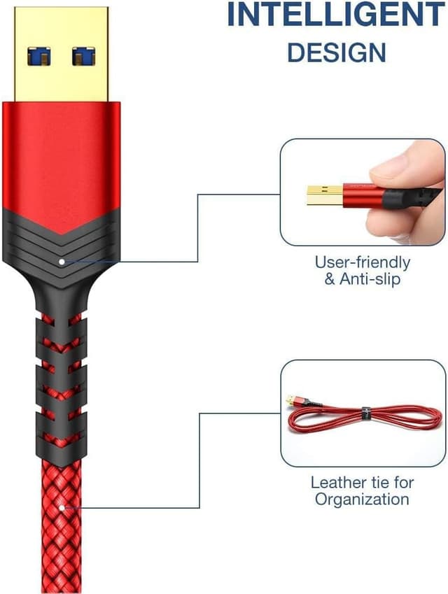 Detalle 2 de JSAUX USB 3.0 to Micro B Hard Drive Cable (2-pack, 0.3m + 1m) for external drives and mobile backups