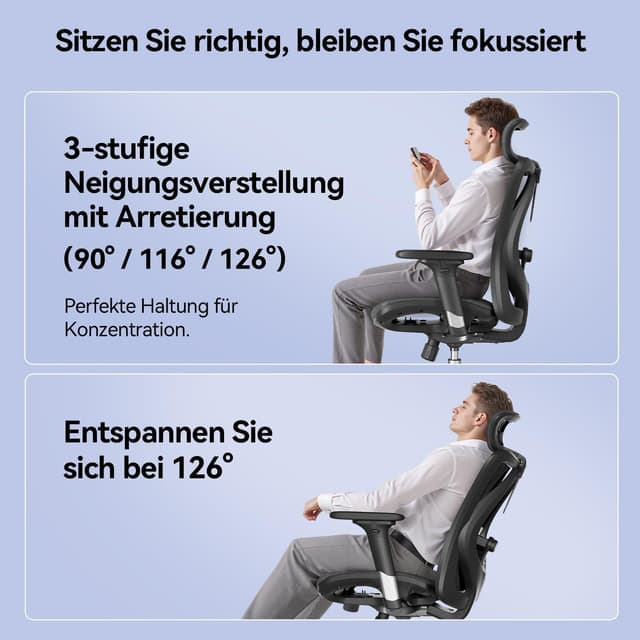Detalle 2 de SIHOO M57 ergonomischer Bürostuhl bis 150 kg