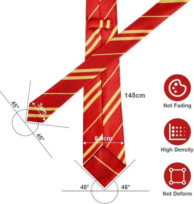 Detalle de Aomig Zauberer-Krawatte Kostüm für Kinder – gestreifte Cosplay-Krawatte für Fasching, Karneval & Halloween