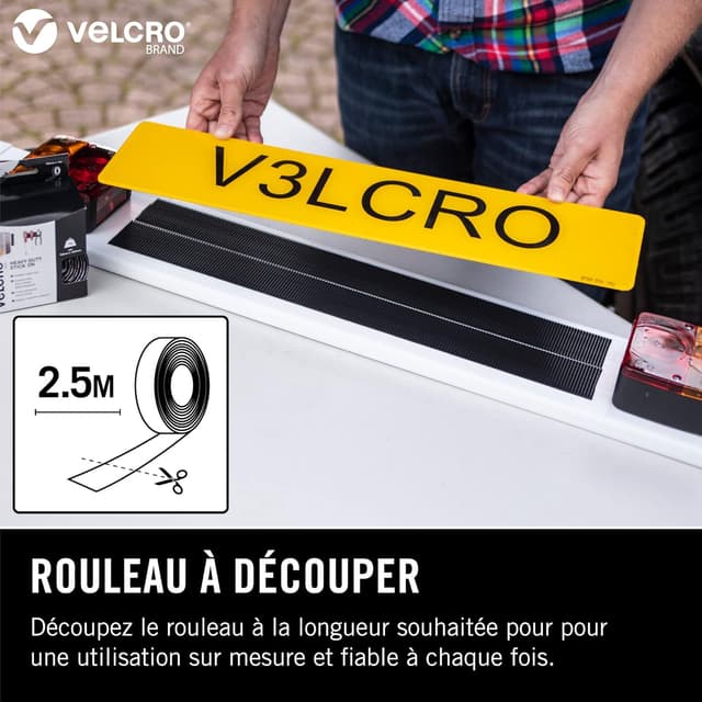 Thumbnail 6 de VELCRO Brand rouleau de velcro adhésif double face industriel coupe à la longueur, blanc (50 mm x 100 mm)