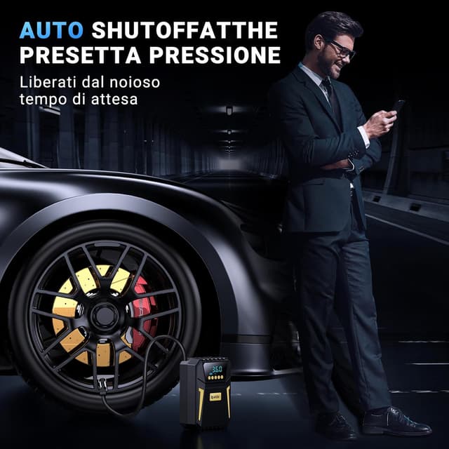 Thumbnail 2 de Ipflin compressore d’aria portatile per auto 12 V DC con spegnimento automatico fino a 150 PSI