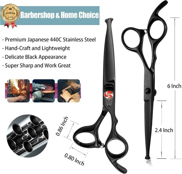 Detalle 2 de Professional Kids Safety Round Tips Hairdressing Scissors for Home Use 6 Inch ✂