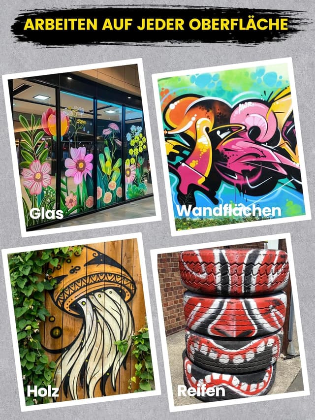 Detalle de Willingood Lot de 3 marqueurs acryliques noirs jumbo (pointe feutre) 15 mm