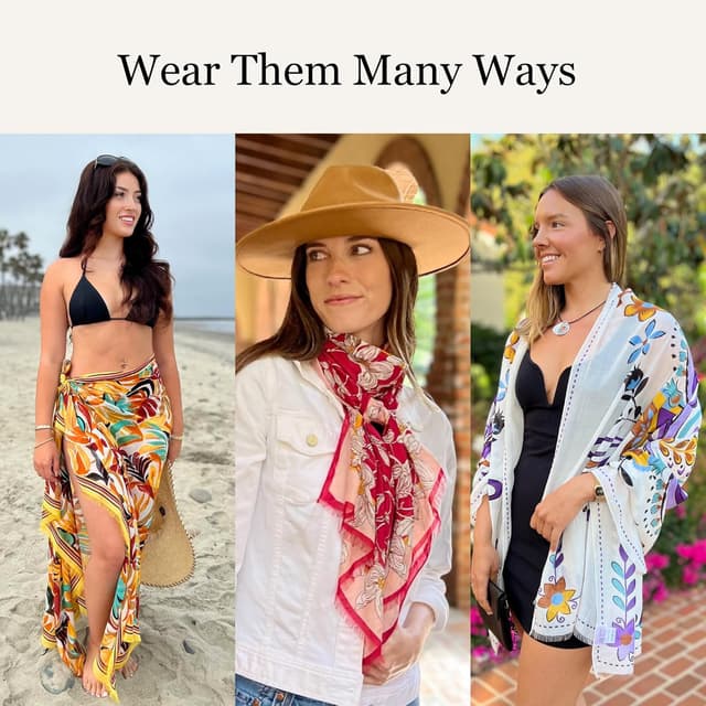 Thumbnail 1 de Humble Hilo Vector Art Fashion Scarf Lightweight wrap 🎀