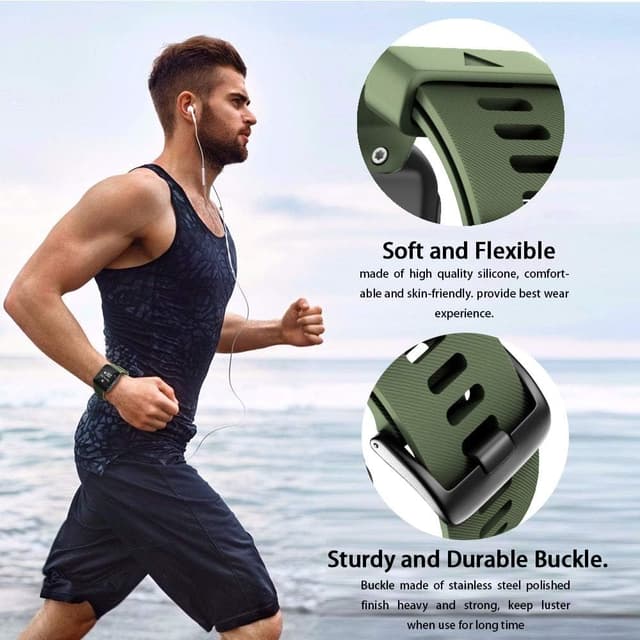 Detalle 2 de ANBEST cinturino in silicone compatibile con Forerunner 35 e Approach S10 (sostituzione per smartwatch sportivo)