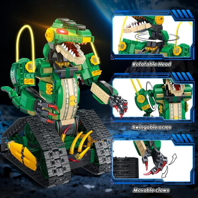 Detalle de HiWEEGO Technik Roboter Dinosaurier 877 Teile