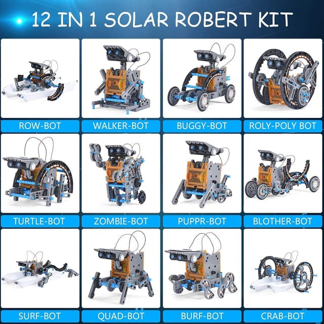 Detalle de OMWay OMWay STEM 12-in-1 Solar Robot Toys: DIY solar-powered robotics kit for kids