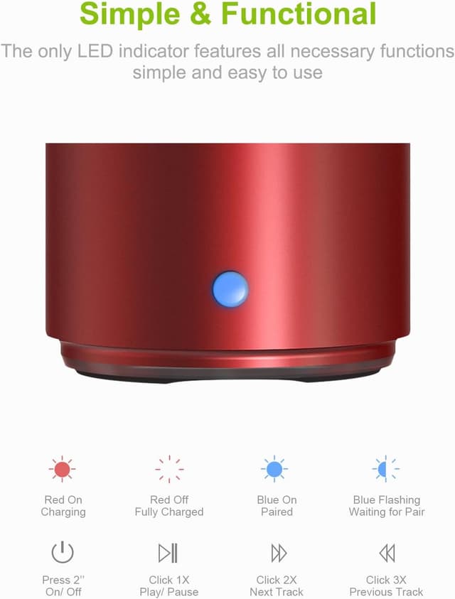 Detalle 2 de EWA A106 Pro Portable Bluetooth Speaker (Red) with Packed Travel Case, IP67 Waterproof