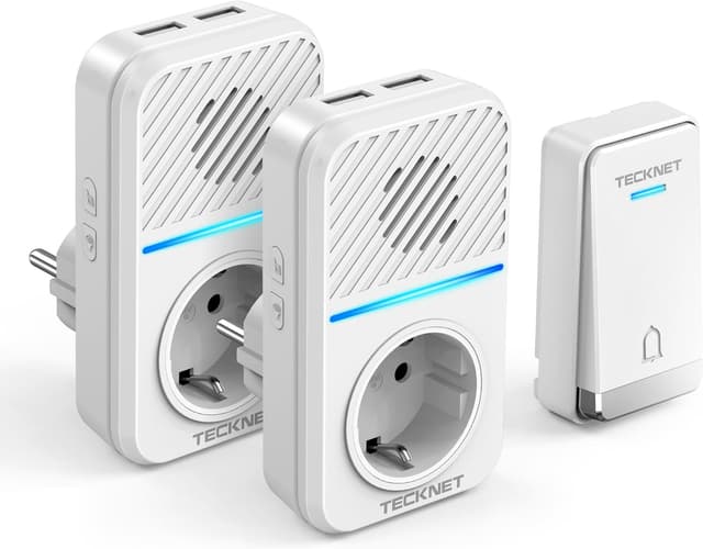 Detalle de TECKNET Funkklingel Batterielose 400 m IP65