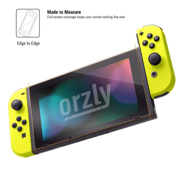 Detalle de Orzly Premium Tempered Glass Screen Protectors Twin Pack for Nintendo Switch (0.24mm, 2-Pack)