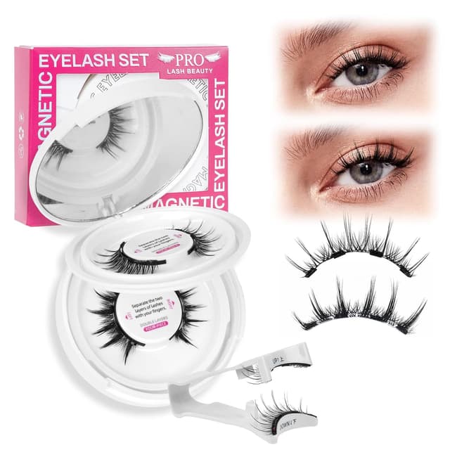 Detalle de PRO LASHBEAUTY Magnetische Wimpern „Magnet Lashes“ mit 4 Magnetpunkten, 2 Paar (Merry + Pure)