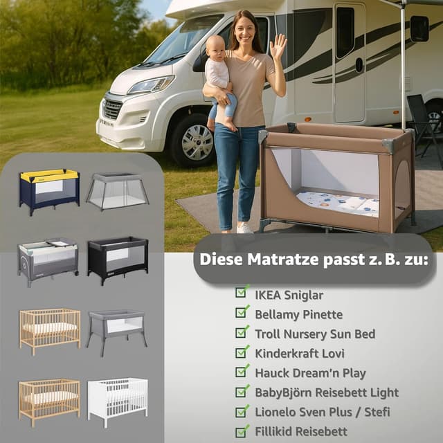 Detalle 2 de Totsy Baby Materasso lettino pieghevole neonato 60x120 cm Galaxy