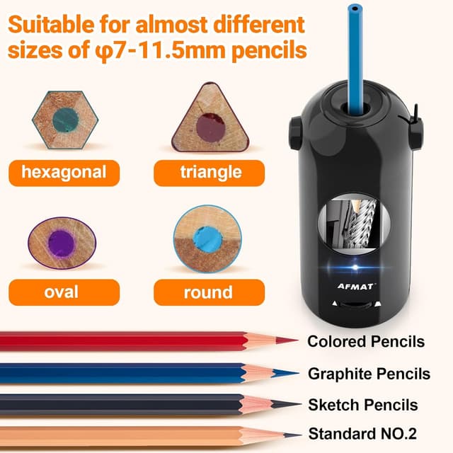 Detalle 2 de AFMAT PSX5 Elektrischer Anspitzer 7–11,5 mm ✏