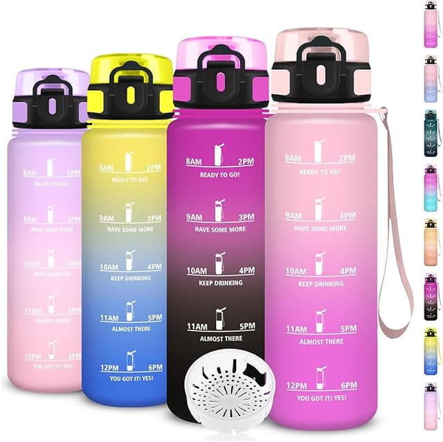 Imagen de Botella de agua 1L con marca de tiempo 🚰 Fácil transporta en OfertitasTOP