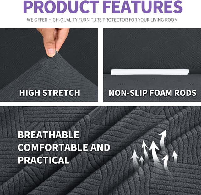 Thumbnail 4 de Ystyle Copridivano 3 Posti Grigio Scuro Elastico