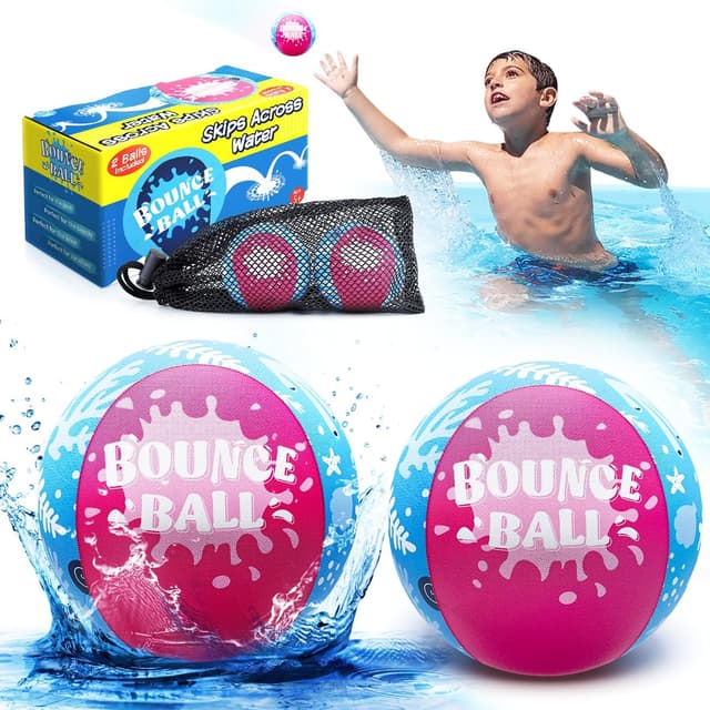 Thumbnail 6 de SYHLN 2-Pack Water Bouncy Balls for Pool & Beach Games (Water Skipping Float Ball)