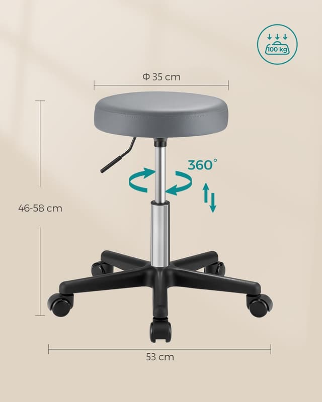 Thumbnail 2 de SONGMICS Sgabello Girevole 46-58 cm